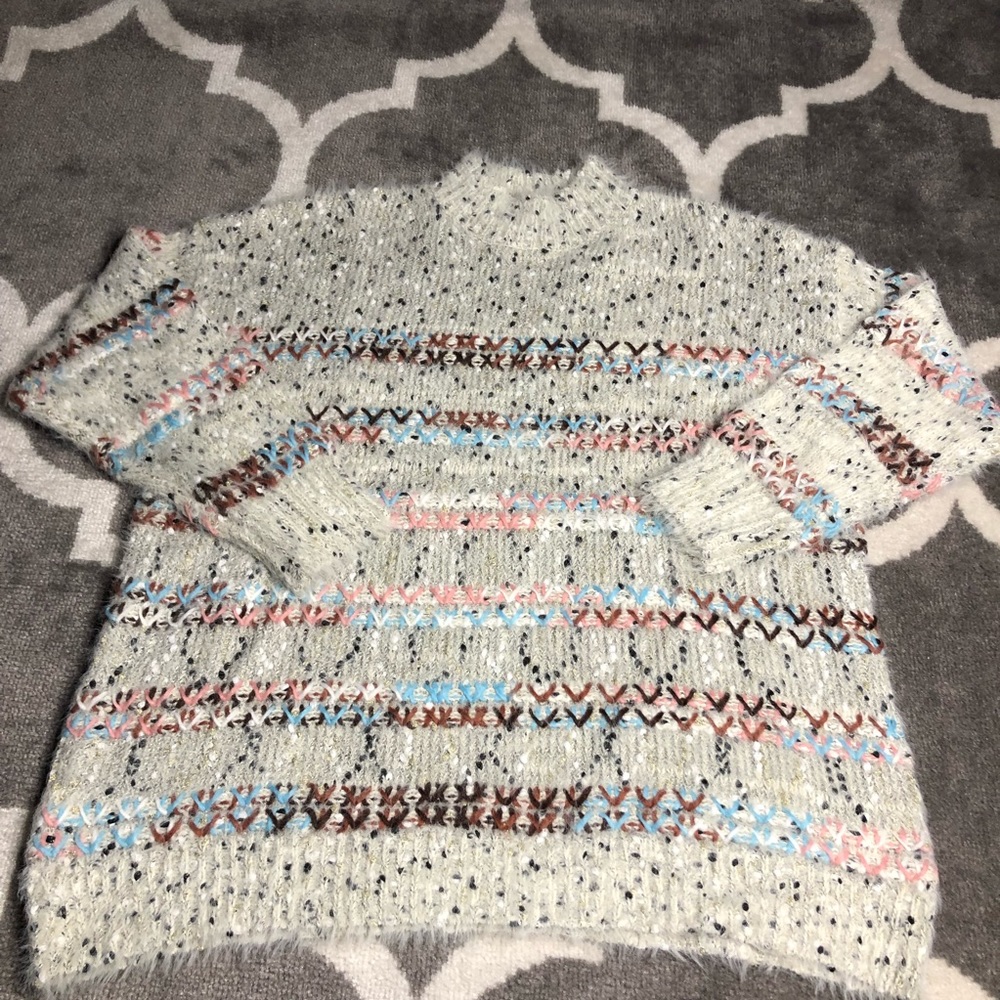 Maurices Sweater Womens 1X Criss Cross Stitch Heather Long Sleeve Super Soft